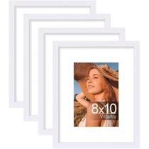 Conjunto de molduras para fotos Vittanly 20x25cm (8x10") Conjunto de 4 brancos Conjunto de molduras para fotos Vittanly 20x25cm (8x10") Conjunto de 4 brancos
