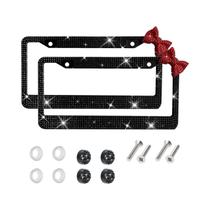 Conjunto De Molduras Para Placas De Licença Com Acento De Laço E Ferragens Completas Para Veículos