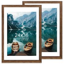 Conjunto de molduras para pôsteres Hongkee Rustic Brown Wood 24x36