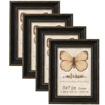 Conjunto de molduras Patouque 5x7 (4 molduras) com 2 tapetes pretos
