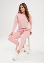 Conjunto De Moletinho Com Casaco Capuz E Calça Jogger Rosa Salvatore Fashion