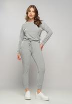 Conjunto De Moletinho Com Casaco Gola Canoa E Calça Jogger Mescla Salvatore Fashion Conjunto De Moletinho Com Casaco Gola Canoa E Calça Jogger Mescla Salvatore Fashion