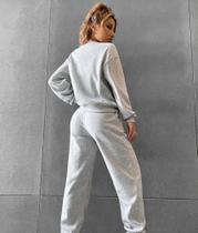 Conjunto de Moletom Abrigo Feminino Flanelado 100% Algodão