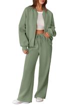 Conjunto de moletom Aleumdr Fleece para mulheres, lounge Clearly Aqua