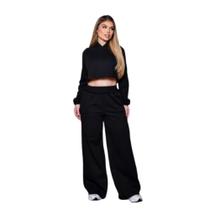 Conjunto de Moletom Blusa com Capuz e Calça com Bolso Flanelado Premium Oversized Conjunto de Moletom Blusa com Capuz e Calça com Bolso Flanelado Premium Oversized