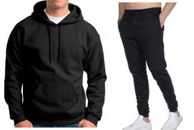 Conjunto de moletom calça + blusa de frio abrigo classico