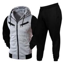 Conjunto De Moletom Calça E Blusa Jaqueta De Frio Com Ziper