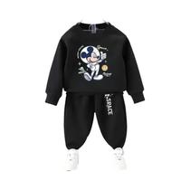 Conjunto De Moletom Casual Para Meninos De 0 a 8 Anos, Hoodie Com Gola O E Calças De Moletom, 2
