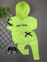 Conjunto de Moletom Cinza New York Neon para Bebê
