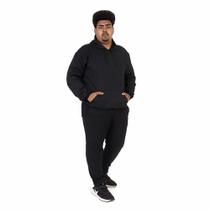 Conjunto de Moletom com bolso e capuz Plus Size Quente Confortável Unissex