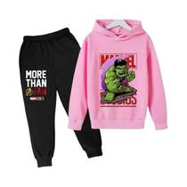 Conjunto De Moletom Com Capuz Do Hulk Para Crianças, Suéter E Calças De Super-Herói Da Marvel Para