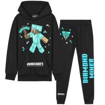 Conjunto de Moletom com Capuz e Calça Jogger Minecraft para Meninos 11-12 Anos - Preto e Azul