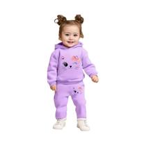 Conjunto De Moletom Com Capuz E Calças Com Estampa De Desenho Animado Para Meninas, Duas Peças Para Conjunto De Moletom Com Capuz E Calças Com Estampa De Desenho Animado Para Meninas, Duas Peças Para