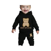 Conjunto De Moletom Com Capuz E Calças Para Bebê Menino Recém-Nascido Com Estampa De Desenho Animado