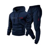 Conjunto De Moletom Com Capuz E Calças Para Homens Com Estampa De Letras Paris, Quente E Casual Para Conjunto De Moletom Com Capuz E Calças Para Homens Com Estampa De Letras Paris, Quente E Casual Para