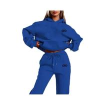 Conjunto De Moletom Com Capuz Monocromático Feminino De Alta Qualidade Casual Em Duas Peças Conjunto De Moletom Com Capuz Monocromático Feminino De Alta Qualidade Casual Em Duas Peças