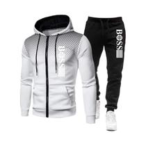 Conjunto De Moletom Com Zíper E Calças Casuais Para Homens, Roupas Esportivas Quentes De Outono E