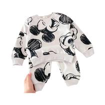 Conjunto De Moletom De Manga Comprida Da Minnie Mouse Para Meninas, Roupa Infantil Fofa Da Disney Conjunto De Moletom De Manga Comprida Da Minnie Mouse Para Meninas, Roupa Infantil Fofa Da Disney