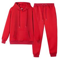 Conjunto de moletom e calça de moletom CHAIRAY vermelho
