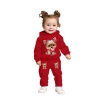 Conjunto De Moletom E Calças Para Bebês Meninas Com Estampa De Cachorro Fofo Para Outono Inverno Conjunto De Moletom E Calças Para Bebês Meninas Com Estampa De Cachorro Fofo Para Outono Inverno