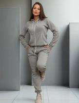 Conjunto de moletom feminino barato Blusa de frio Grossa com zíper e touca Calça de moletom Flanelada Quente Conjunto de moletom feminino barato Blusa de frio Grossa com zíper e touca Calça de moletom Flanelada Quente