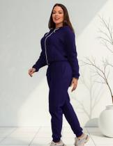 Conjunto de moletom feminino barato Blusa de frio Grossa com zíper e touca Calça de moletom Flanelada Quente