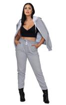 Conjunto de moletom feminino Canguru Agasalho Blusa e calça de frio
