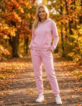 Conjunto De Moletom Feminino Casual Com Capuz E Zíper Frontal Estilo Minimalista Outono Inverno