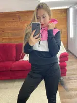 Conjunto de moletom feminino flanelado inverno calça e blusa