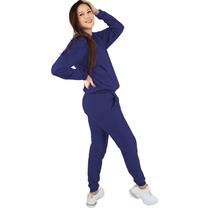 Conjunto De Moletom Feminino Forrado Quente - Inverno