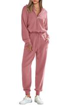 Conjunto de Moletom Feminino PRETTYGARDEN 2 Peças Rosa Médio Conjunto de Moletom Feminino PRETTYGARDEN 2 Peças Rosa Médio