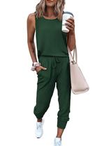 Conjunto de Moletom Feminino PRETTYGARDEN Regata Verde Escuro XXL