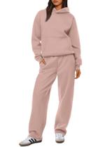 Conjunto de Moletom Feminino XIEERDUO - 2 Peças (Cinza e Rosa)