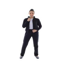 Conjunto de Moletom Flanelado com Blusa Aberta e Zíper Cor:Azul marinhoTamanho:XG