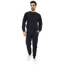 Conjunto de Moletom Grosso Masculino Casaco + Calça Preto