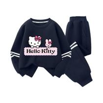Conjunto De Moletom Hello Kitty Para Menina, Roupas De Outono Para Crianças, 2 Peças, Suéteres,