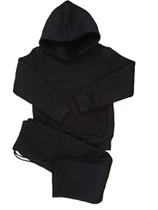 Conjunto de moletom infantil canguru preto 6 a 10 anos