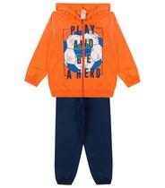 Conjunto De Moletom Infantil Com Capuz Kappes Laranja Conjunto De Moletom Infantil Com Capuz Kappes Laranja