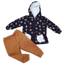 Conjunto de Moletom Infantil Masculino Blusa Peluciada com Capuz e Calça Trick Nick 1020960