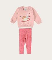 Conjunto de Moletom Infantil Menina Blusão Moletom Flanelado e Calça Malwee Kids