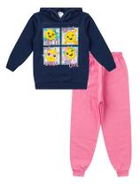 Conjunto de Moletom Infantil Menina com Capuz - Analê