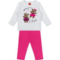 Conjunto de Moletom Infantil Menina Feminino Blusão de Moletom e Calça Mescla Kyly Conjunto de Moletom Infantil Menina Feminino Blusão de Moletom e Calça Mescla Kyly