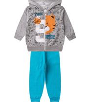 Conjunto De Moletom Infantil Menino Kappes Cinza