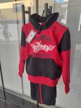 conjunto de moletom infantil vermelho e preto numero 10 conjunto de moletom infantil vermelho e preto numero 10