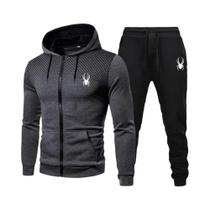 Conjunto De Moletom Masculino Com Capuz E Zíper, Roupa Esportiva De Duas Peças Para Corrida, Conjunto De Moletom Masculino Com Capuz E Zíper, Roupa Esportiva De Duas Peças Para Corrida,