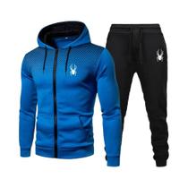 Conjunto De Moletom Masculino Com Capuz E Zíper, Roupa Esportiva De Duas Peças Para Corrida,