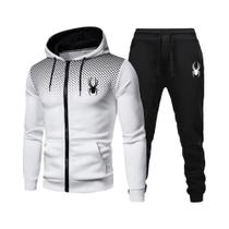 Conjunto De Moletom Masculino Com Capuz E Zíper, Roupa Esportiva De Duas Peças Para Corrida,