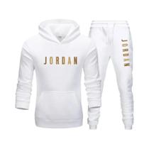 Conjunto De Moletom Masculino Com Capuz Em Mistura De Lã Para a Primavera, Casual, Com Calças De