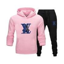 Conjunto De Moletom Masculino Com Capuz Estampado, Tecido Macio, Casual, Streetwear, Fitness,