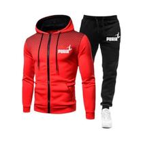 Conjunto De Moletom Masculino Estilo Punk Com Calças E Zíper, Roupa De Lazer Esportiva Em 2 Peças